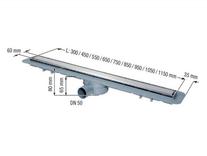 Rigola dus Kessel, LINEARIS COMPACT, 45 cm, cu corp sifon integrat si gratar otel inox/faiantabil 